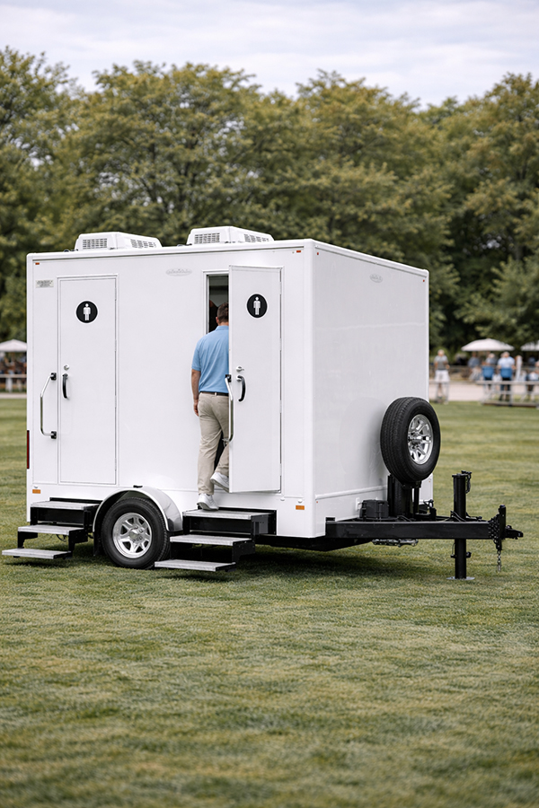 Restroom Trailer at an outdoor event