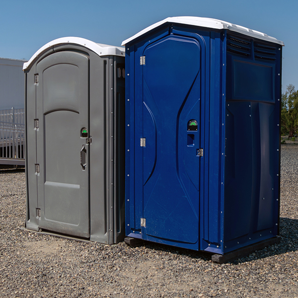 Portable toilet on a construction site